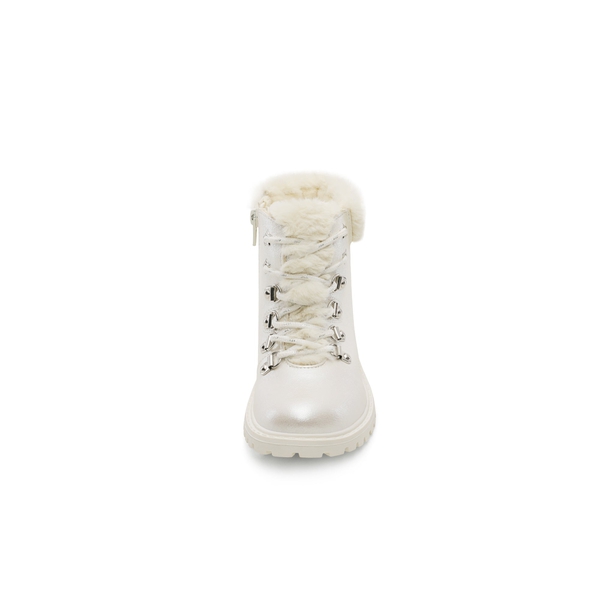 Girls Ankle Fashion Boots - WHITE PU - 4
